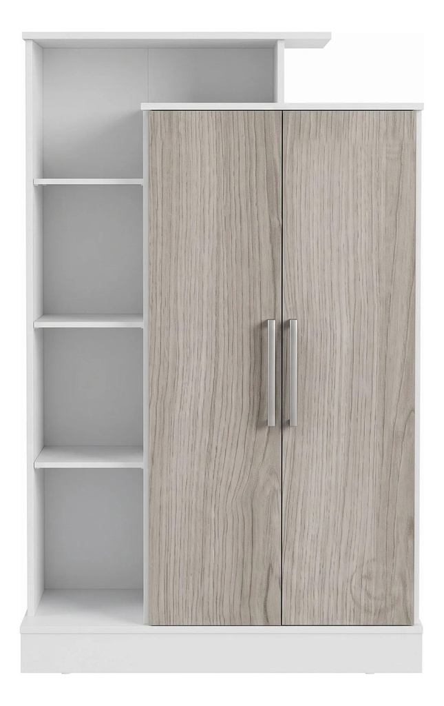 Modular Multifunción Máximo Blanco-gris 2 Puertas 6 Estantes Blanco/gris