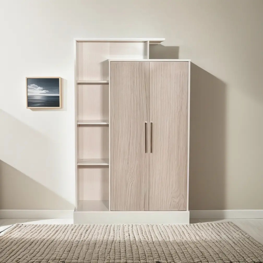 Modular Multifunción Máximo Blanco-gris 2 Puertas 6 Estantes Blanco/gris