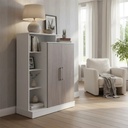 Modular Multifunción Máximo Blanco-gris 2 Puertas 6 Estantes Blanco/gris