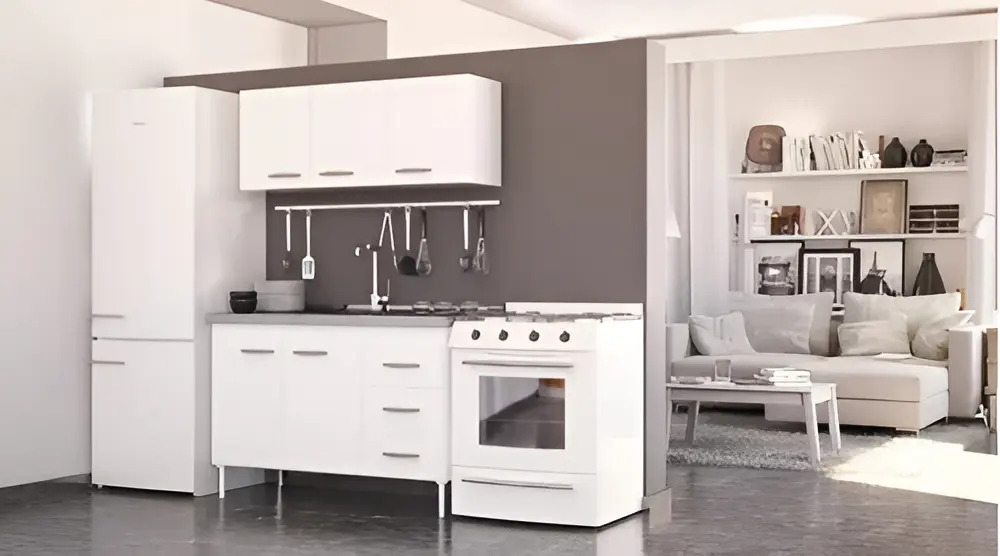 Alacena Delos Melamina Blanco Roble Negro 120cm Dl622 Blanco Con Roble Termo Negro