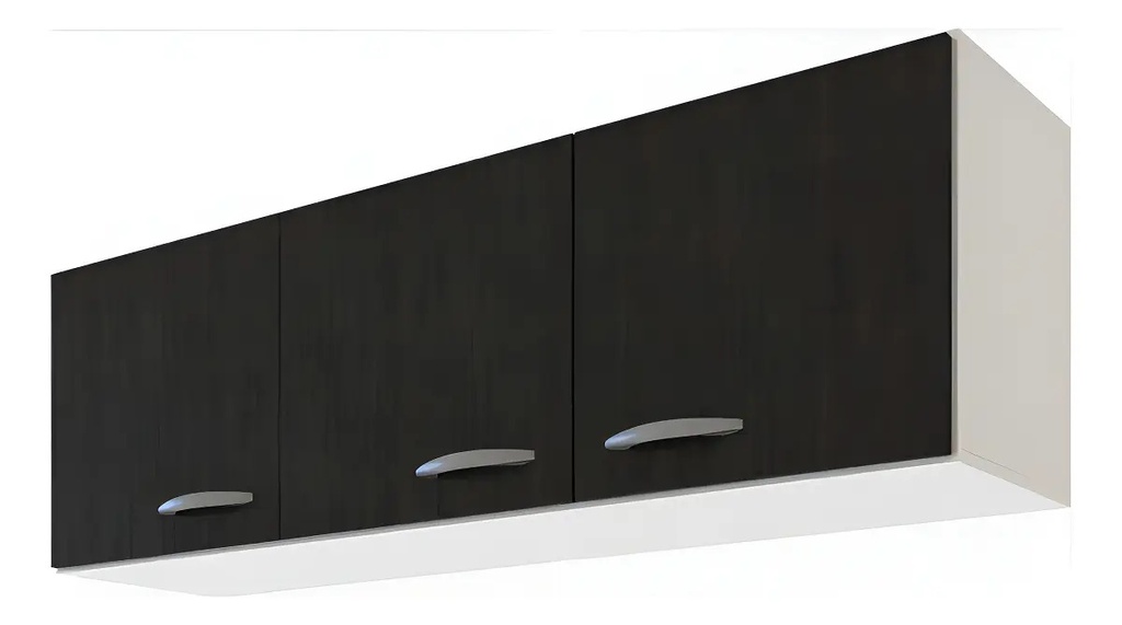 Alacena De Cocina 1,40mt Color Blanco Con Roble Termo Negro Blanco Con Roble Termo Negro