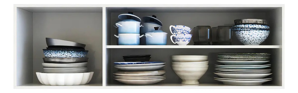 Alacena De Cocina 1,40mt Color Blanco Con Roble Termo Negro Blanco Con Roble Termo Negro