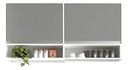 Mueble Alacena Moderna 140 Cocina 2 Ptas Especiero Melamina Gris Macadan - Blanco