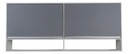 Mueble Alacena Moderna 140 Cocina 2 Ptas Especiero Melamina Gris Macadan - Blanco