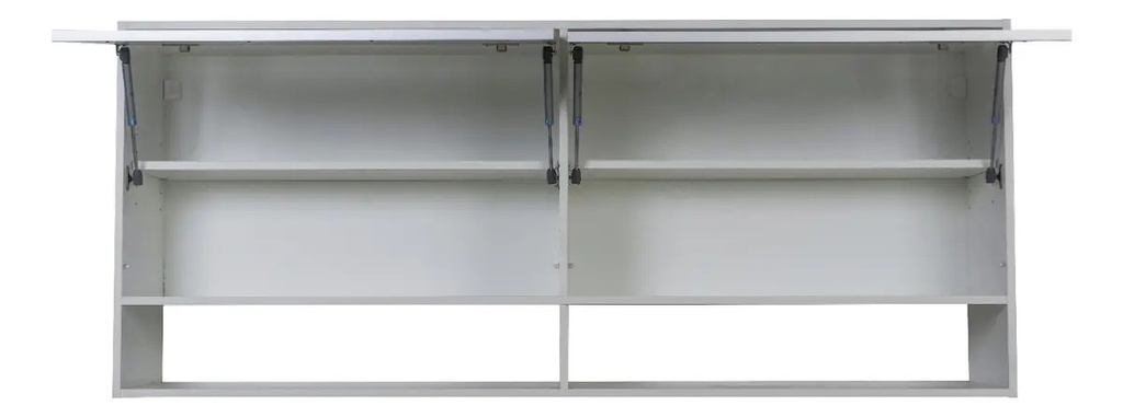 Mueble Alacena Moderna 140 Cocina 2 Ptas Especiero Melamina Gris Macadan - Blanco