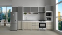 Mueble Alacena Moderna 140 Cocina 2 Ptas Especiero Melamina Gris Macadan - Blanco