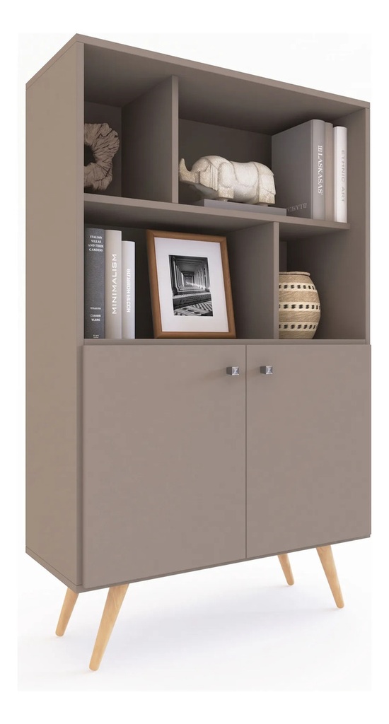 Estanteria Delos Escandinava 2 Puertas 2 Estantes Dl 885 Gc Gris Cubanita