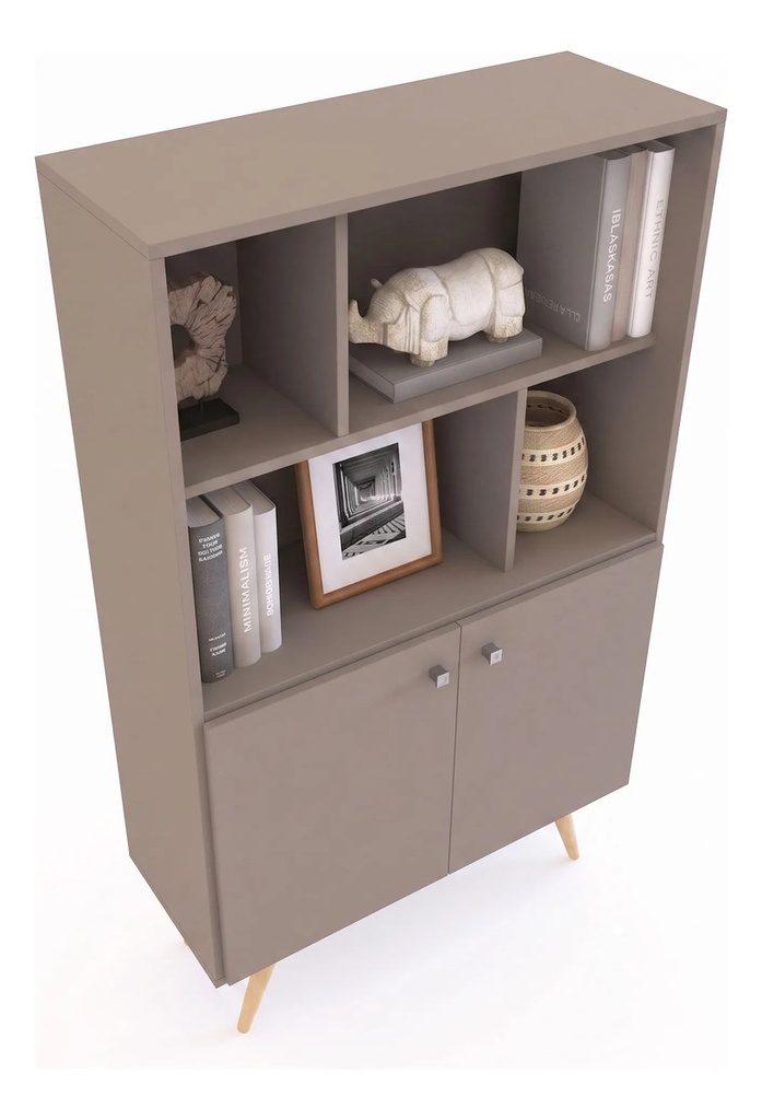 Estanteria Delos Escandinava 2 Puertas 2 Estantes Dl 885 Gc Gris Cubanita