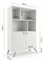 Estanteria Delos Escandinava 2 Puertas 2 Estantes Dl 885 Gc Gris Cubanita