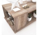 Mesa Ratona De Melamina Centro Con Ruedas Y Estante Dl 876 Roble Nebraska Gris