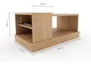 Mesa Ratona De Melamina Centro Con Ruedas Y Estante Dl 876 Roble Nebraska Gris