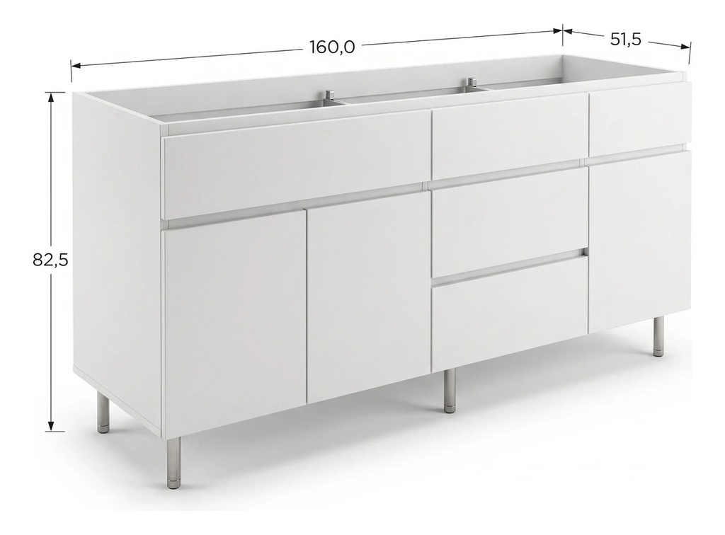 Bajo Mesada Ricchezze Livorno 1.60 Blanco Norte 35604862 Blanco
