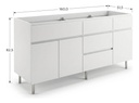 Bajo Mesada Ricchezze Livorno 1.60 Blanco Norte 35604862 Blanco
