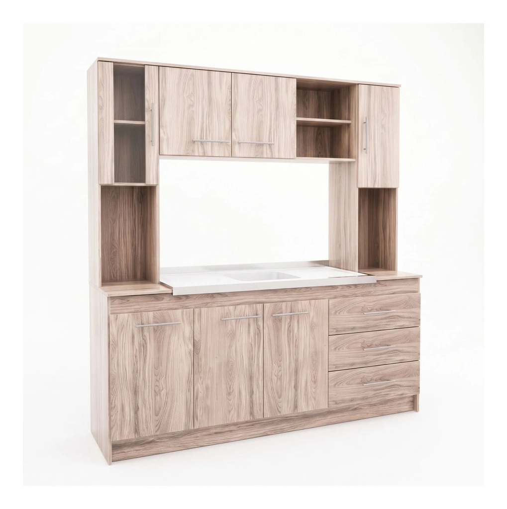 Kit Alacena Bajomesada Orlandi 322 180cm Abedul Combo Abedul