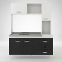 Kit Alacena Bajomesada Delos Dl682/1br 155cm Blanco Negro Blanco Fresno Negro