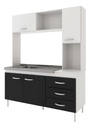 Kit Alacena Bajomesada Delos Dl682/1br 155cm Blanco Negro Blanco Fresno Negro
