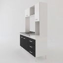 Kit Alacena Bajomesada Delos Dl682/1br 155cm Blanco Negro Blanco Fresno Negro