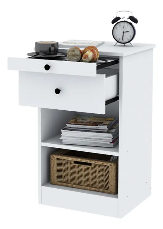 Mesa De Luz Desayunador Mld Centro Estant Blanco Mate Blanco
