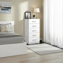 Chifonier Muebles Orlandi Melamina 5 Cajones Blanco Moderno Blanco