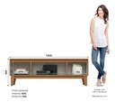 Rack De Tv Henn Veneto 1.60 Mts 3 Puertas Cinamomo/off White Marrón Claro