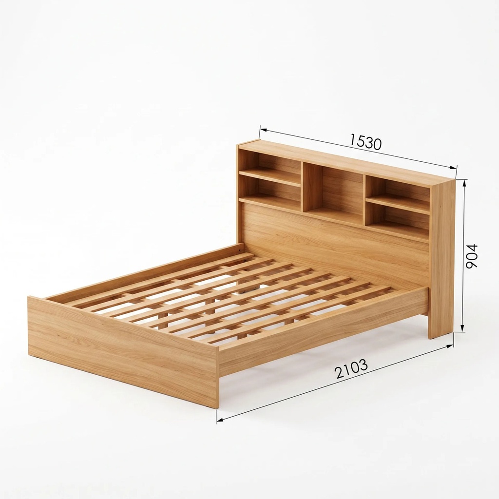 Cama Tradicional Orlandi Repisa 2 Plazas Fabricada En Mdp Mogno Geométrico