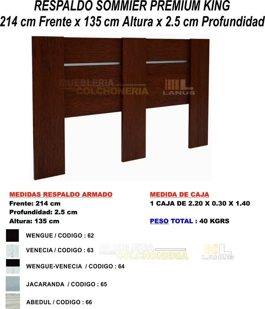 Respaldo Sommier Premium King Size Mogno Orlandi 214cm Mogno