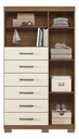 Cómoda De 1 Puerta 6 Cajones Con Patas Marabá Santos Andeira Placard Y Baúl/jatoba/arena