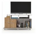 Rack Para Tv 40  Delos Sena Blanco Off White/buriti 120cm Off Whit/buriti