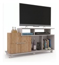 Rack Para Tv 40  Delos Sena Blanco Off White/buriti 120cm Off Whit/buriti