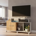 Rack Para Tv 40  Delos Sena Blanco Off White/buriti 120cm Off Whit/buriti