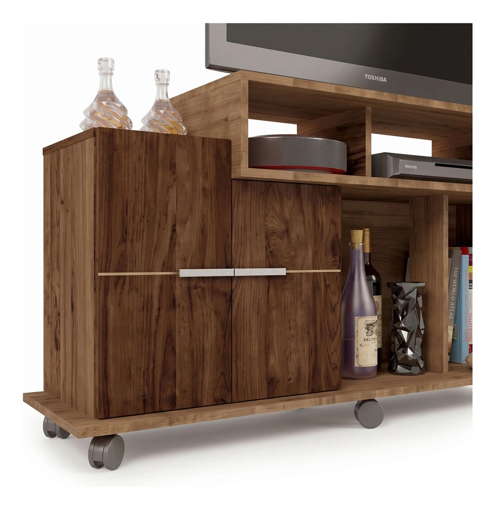 Rack Para Tv 40  Delos Sena Buriti/habana 120cm Buriti/habana