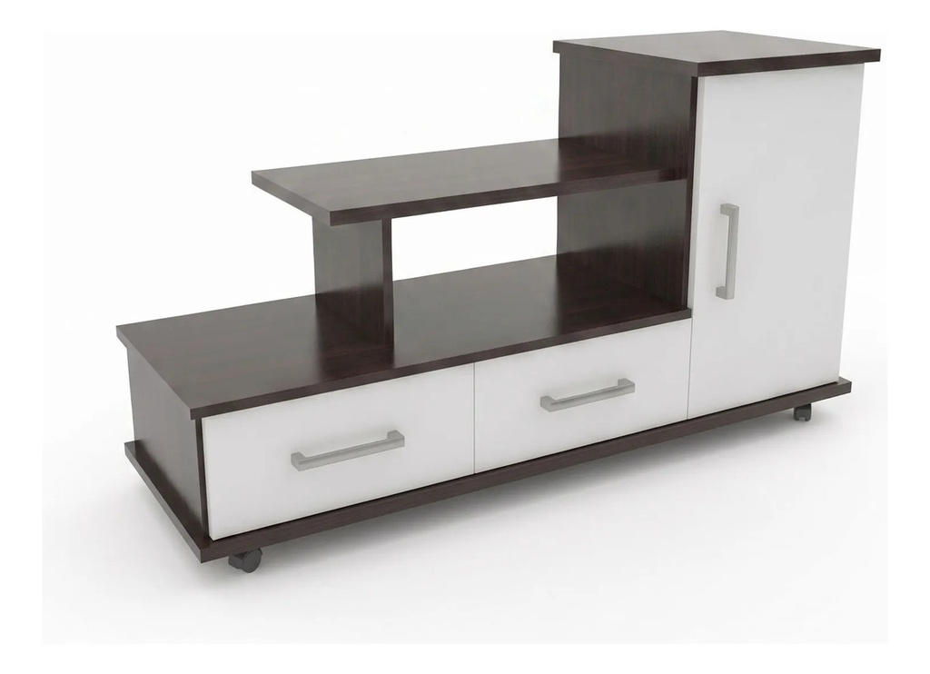 Rack Para Tv Orlandi 135cm Blanco/wengue Blanco/wengue
