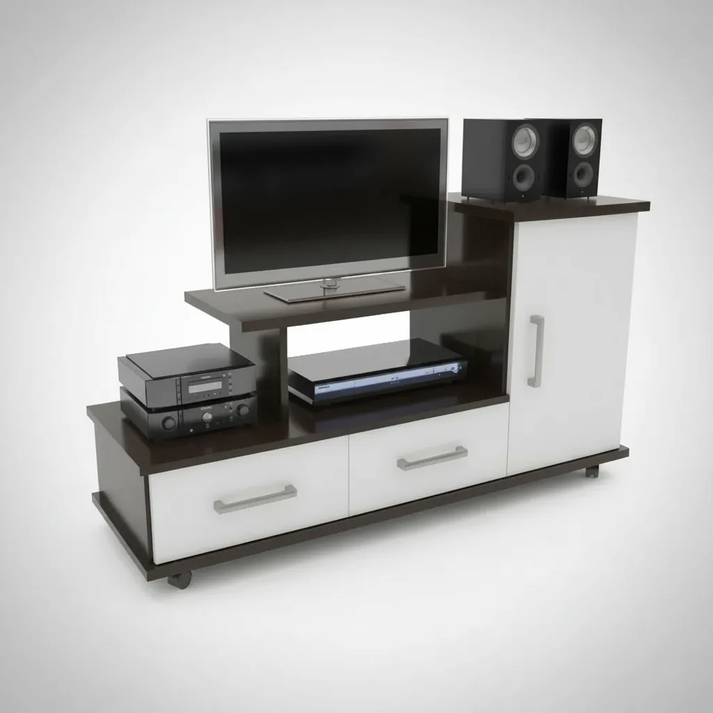 Rack Para Tv Orlandi 135cm Blanco/wengue Blanco/wengue