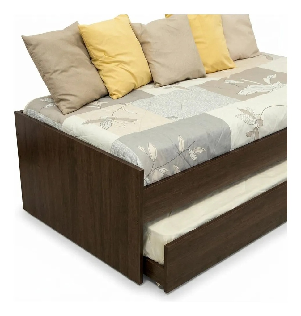 Divan Cama Platinum 957 2 Camas 1 Plaza 80x190 Color Tabaco Tabaco