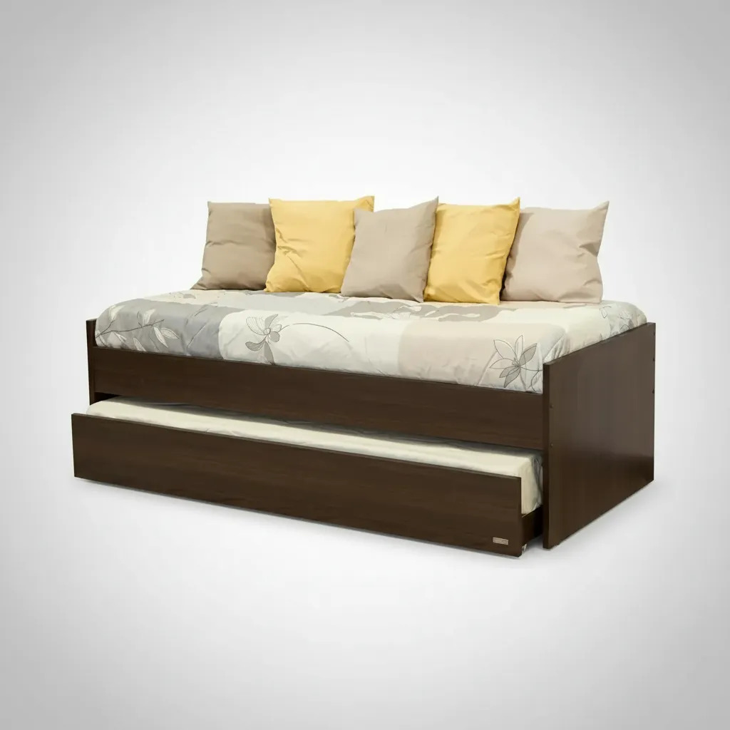 Divan Cama Platinum 957 2 Camas 1 Plaza 80x190 Color Tabaco Tabaco