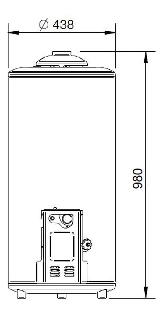 Termotanque A Gas Caloragua Longvie 75 Litros Ca75 Blanco Blanco
