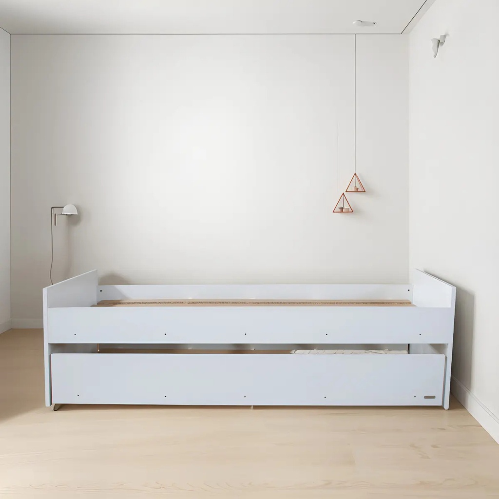 Divan Cama Platinum 957 - 2 Camas 1 Plaza 80x190 Blanco Blanco Veta