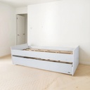 Divan Cama Platinum 957 - 2 Camas 1 Plaza 80x190 Blanco Blanco Veta