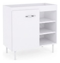 Bajomesada Delos 80cm Blanco 1 Puerta 3 Estantes Blanco