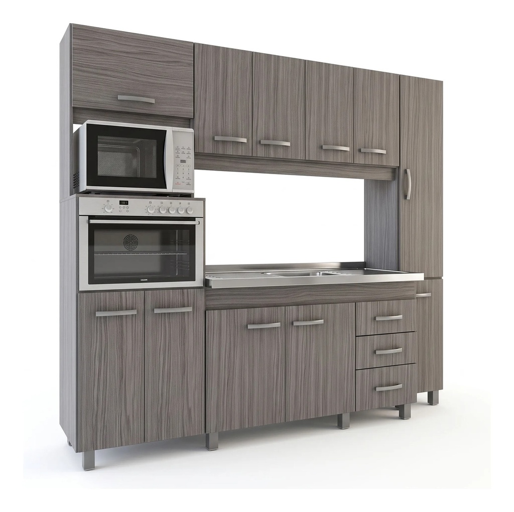 Mueble Cocina Mesada Cocina Compacta 215 Cm Orlandi Linosa