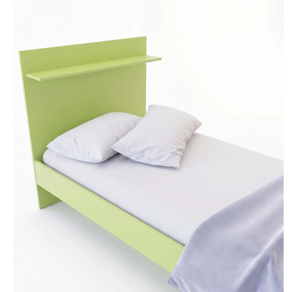 Cama Orlandi 1 Plaza Con Repisa Y Porta Juguete Verde Verde Infantil