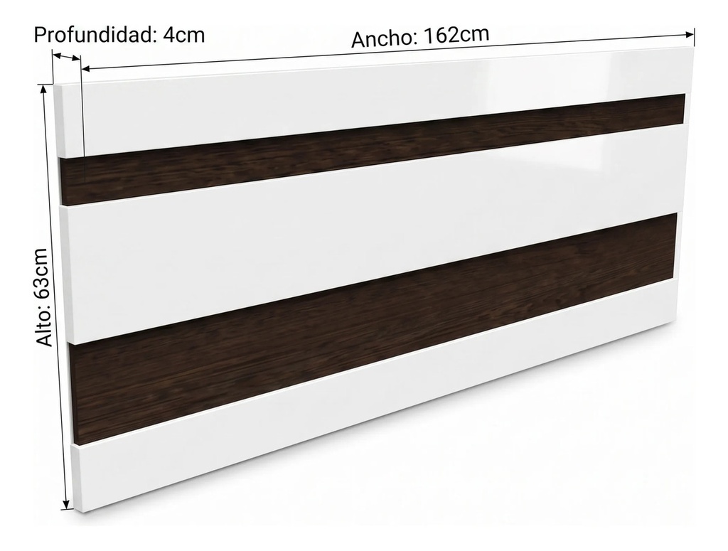 Respaldo Sommier Dormitorio Cabezal Cama Centro Estant 162cm Blanco