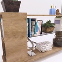 Mesa De Arrime Ratona Delos Con Estante De Vidrio 136cm Nebraska