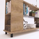Mesa De Arrime Ratona Delos Con Estante De Vidrio 136cm Nebraska