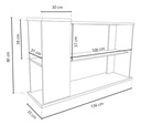 Mesa De Arrime Ratona Delos Con Estante De Vidrio 136cm Nebraska