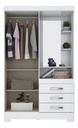 Ropero Briz Blanco Rosa 3 Puertas Corredizas Mdp Moderno Blanco/rosa