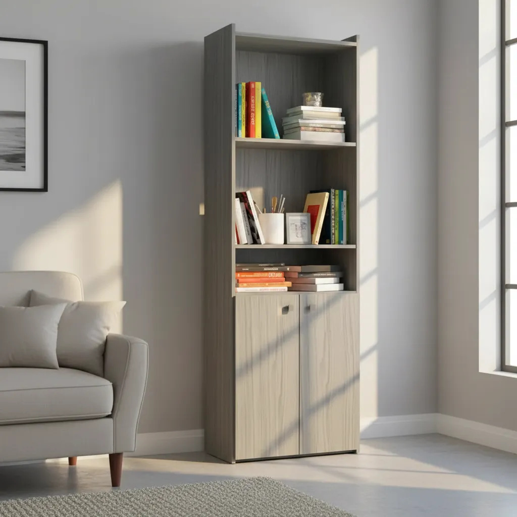 Biblioteca Orlandi 1424 Con Puertas Bajas Linosa 190cm Linosa