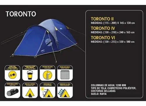 Carpa National Geographic Toronto Vi Para 6 Personas Cng 621 Azul/gris