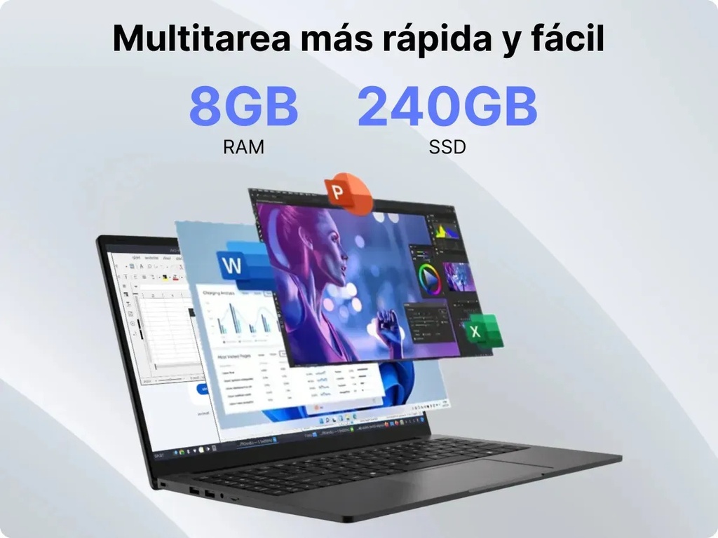 Notebook Gfast N-321r 15.6 Ryzen 3 3200u 8gb 240gb Win 11 Gris