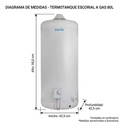 Termotanque A Gas Multigas Escorial 80l Para Colgar Blanco